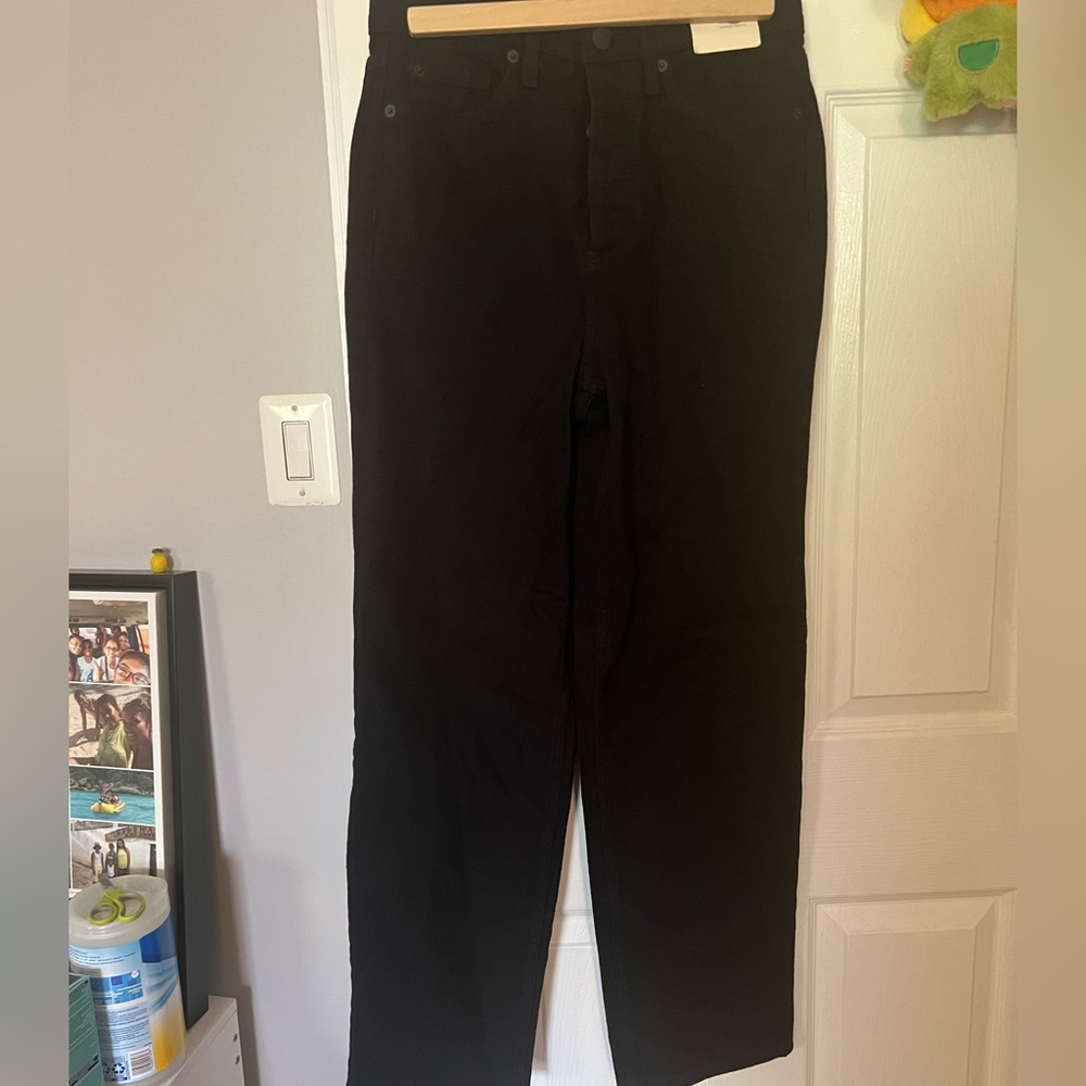 Women's Highest-Rise Straight Ankle Jeans - Universal Thread™ Black Size 4 - Picture 3 of 5